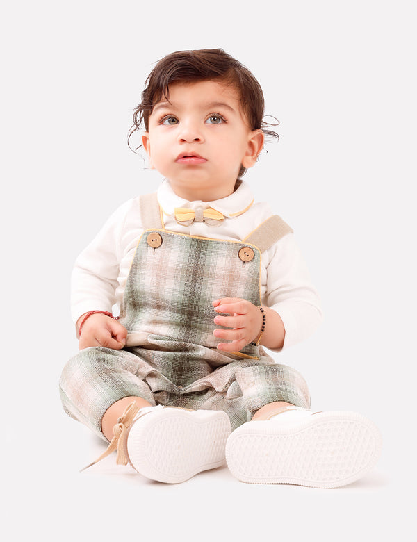 BENJAMIN 2-PIECE PLAID CHECKS DUNGAREES SET