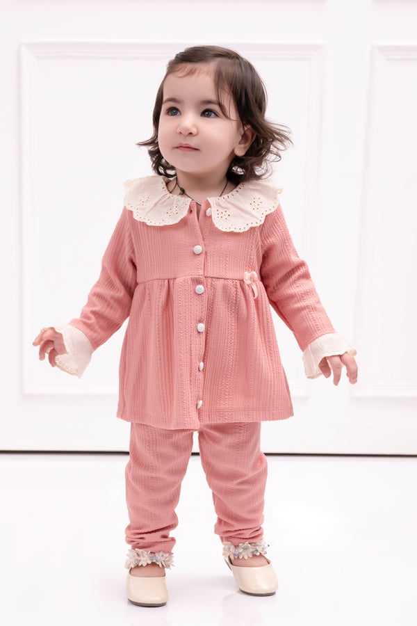 KYLIE 2-PIECE TEXTURED SET WITH RUFFLED DETAILING