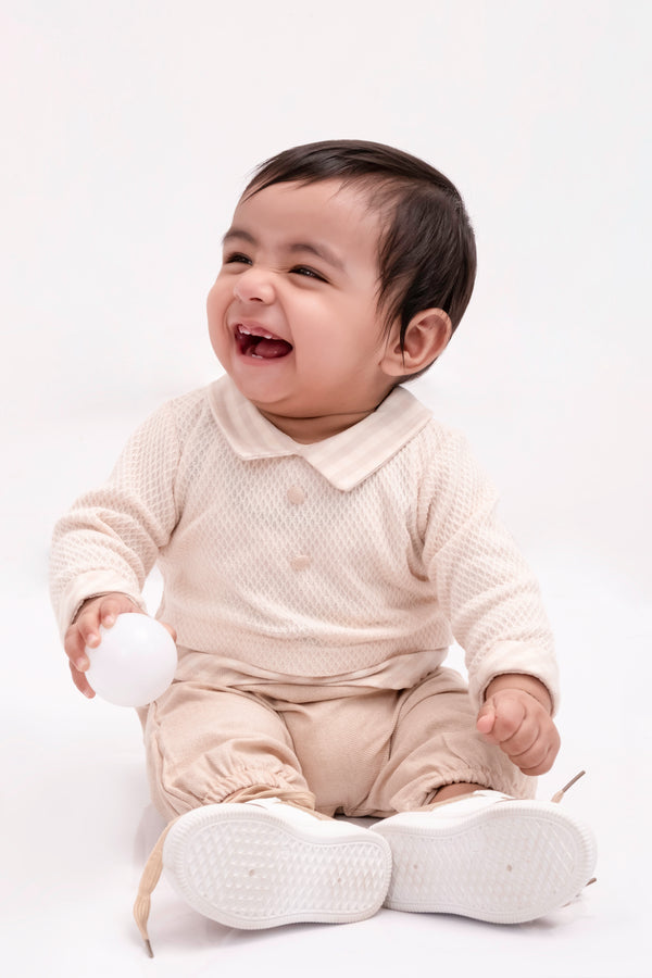 BEN CROCHETED ONESIE WITH LAYERED DETAILING