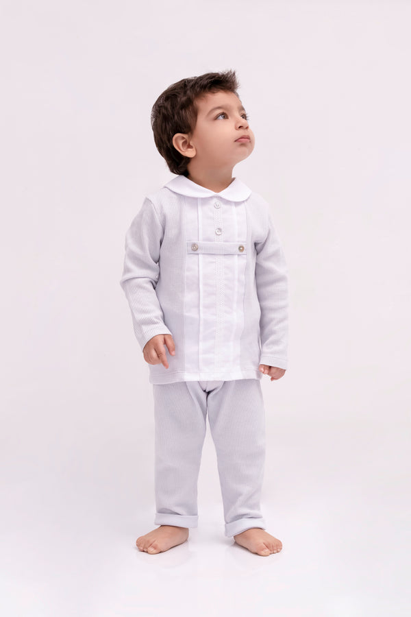 ARON 2-PIECE TEXTURED SET WITH PIN-TUCKS