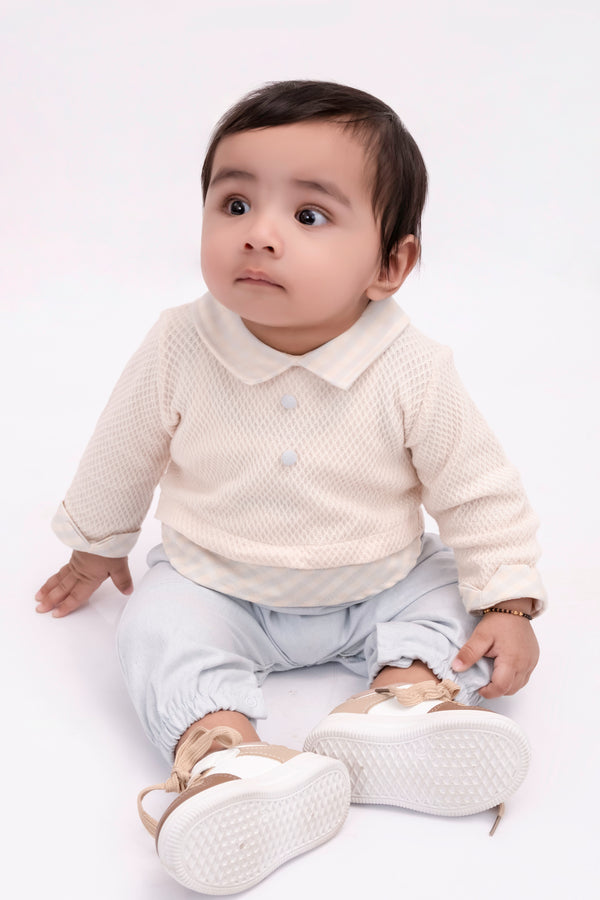 HARRY CROCHETED ONESIE WITH LAYERED DETAILING